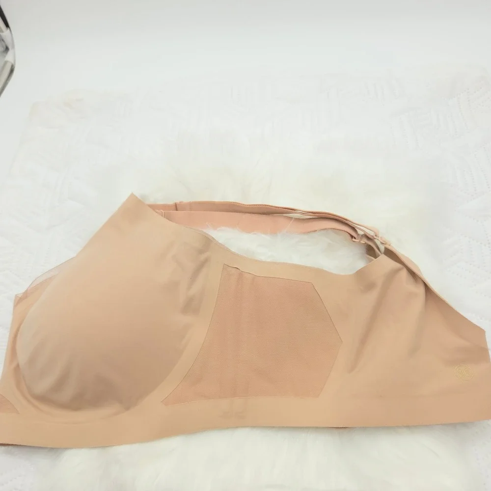 Honeylove Crossover Bra Women 2X Beige Sand Wireless Support Seamless Excellent - Picture 4 of 8